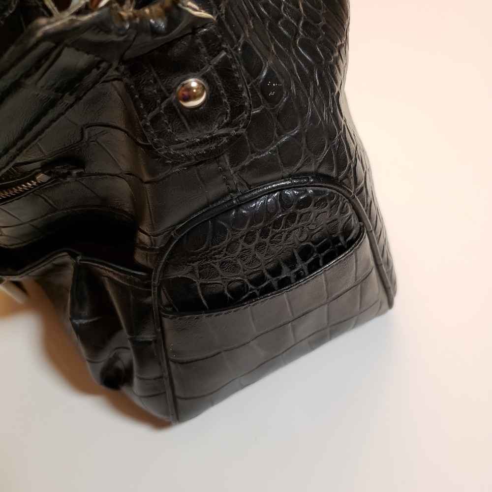 Claiborne Black Embossed Women's Bag - Picture 9 of 11